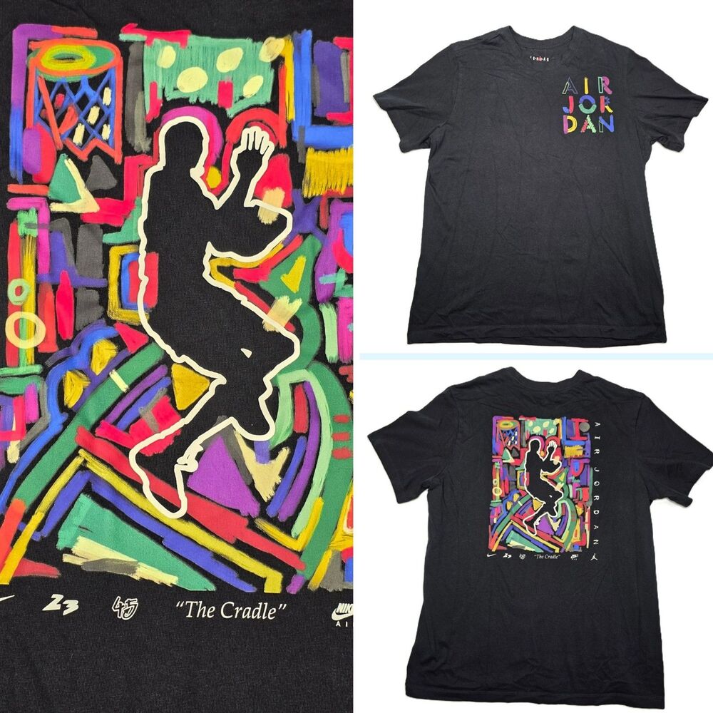 Air Jordan "The Cradle" T-Shirt Mens XL Black Tee Short Sleeve Crewneck
